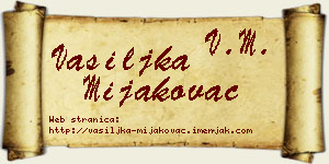 Vasiljka Mijakovac vizit kartica